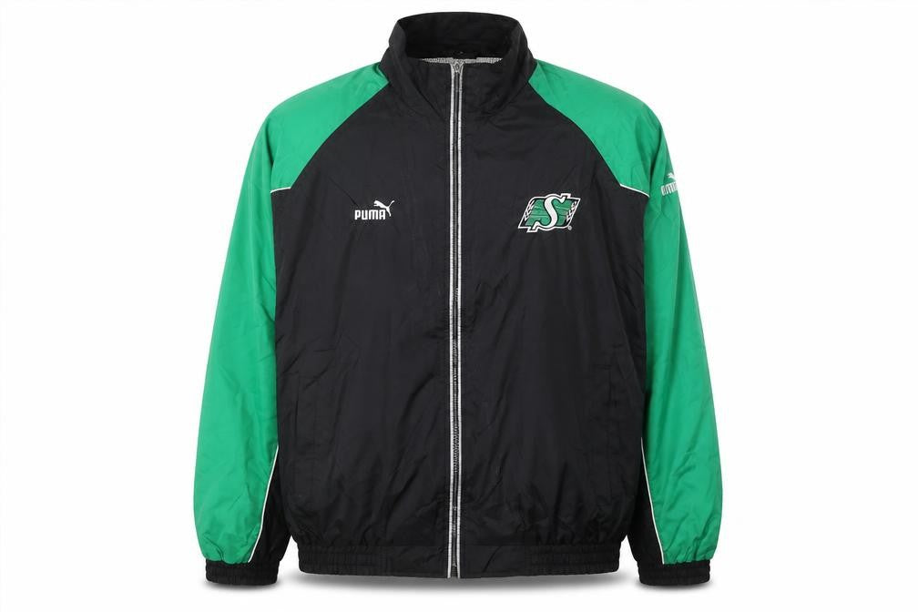 Puma Men's Black Green XL Windbreaker Sports Jacket