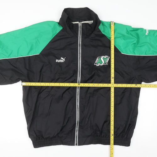 Puma Men's Black Green XL Windbreaker Sports Jacket
