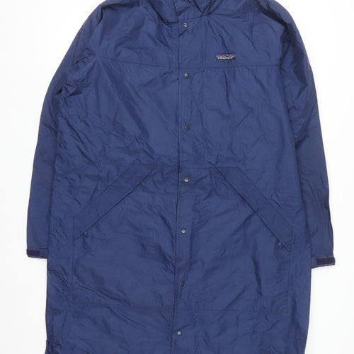 Patagonia Men's Blue XL Long Waterproof Rain Coat Jacket