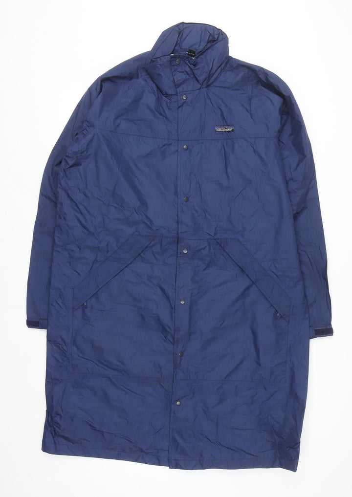 Patagonia Men's Blue XL Long Waterproof Rain Coat Jacket