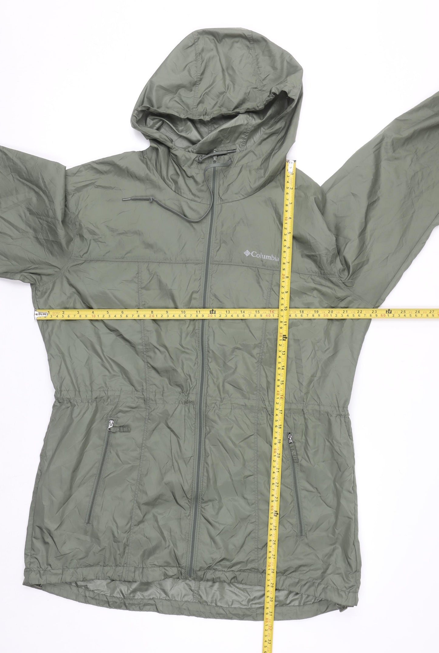 Columbia Women’s Green Lightweight Hooded Windbreaker Jacket Size L