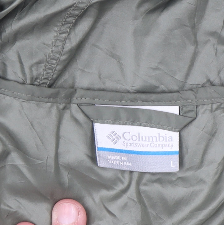 Columbia Women’s Green Lightweight Hooded Windbreaker Jacket Size L