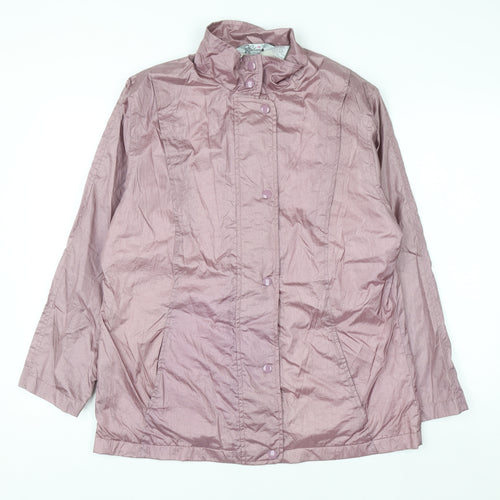 Haband Women's Pink Lightweight Nylon Mid-Length Jacket Size M