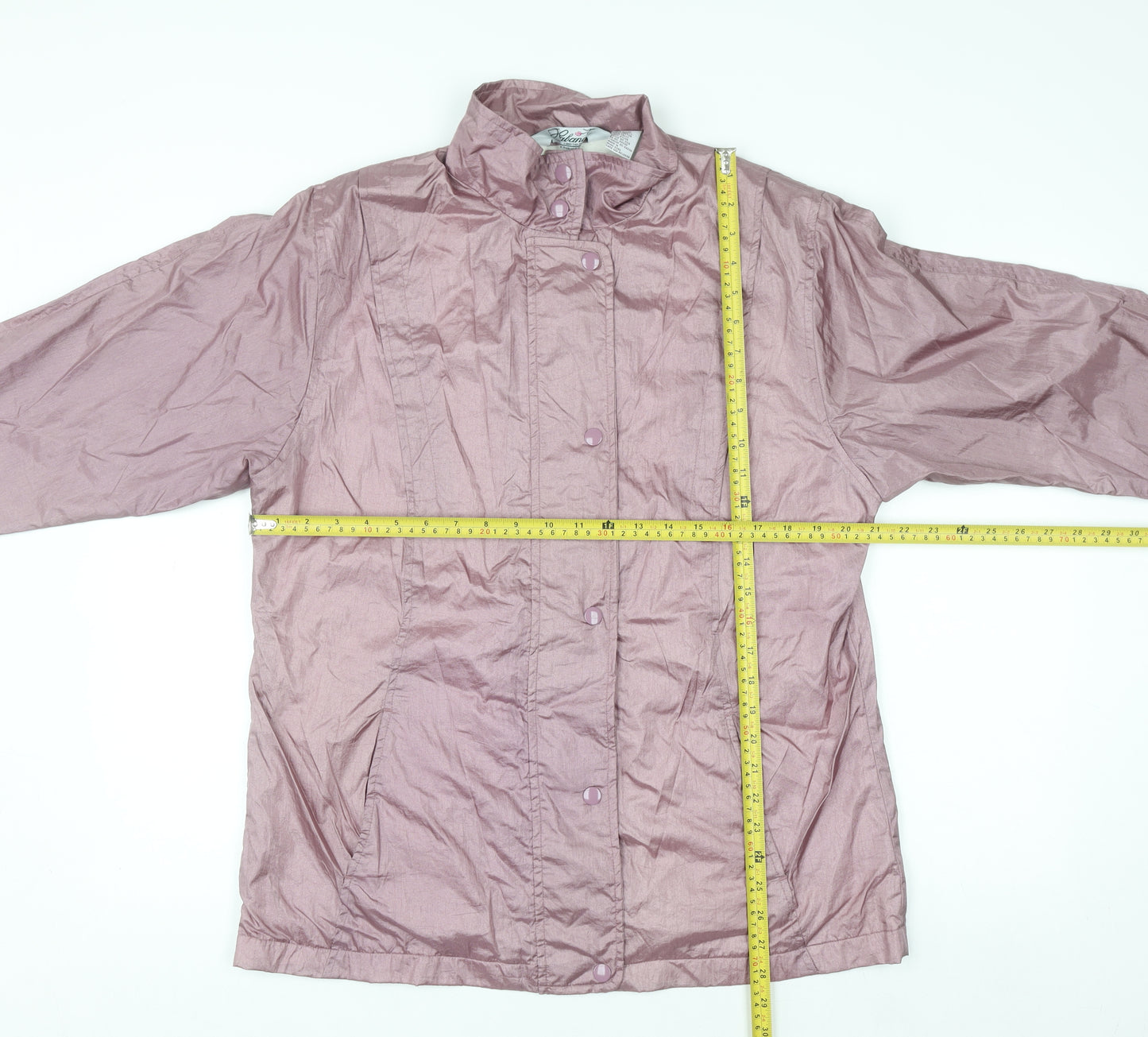 Haband Women's Pink Lightweight Nylon Mid-Length Jacket Size M