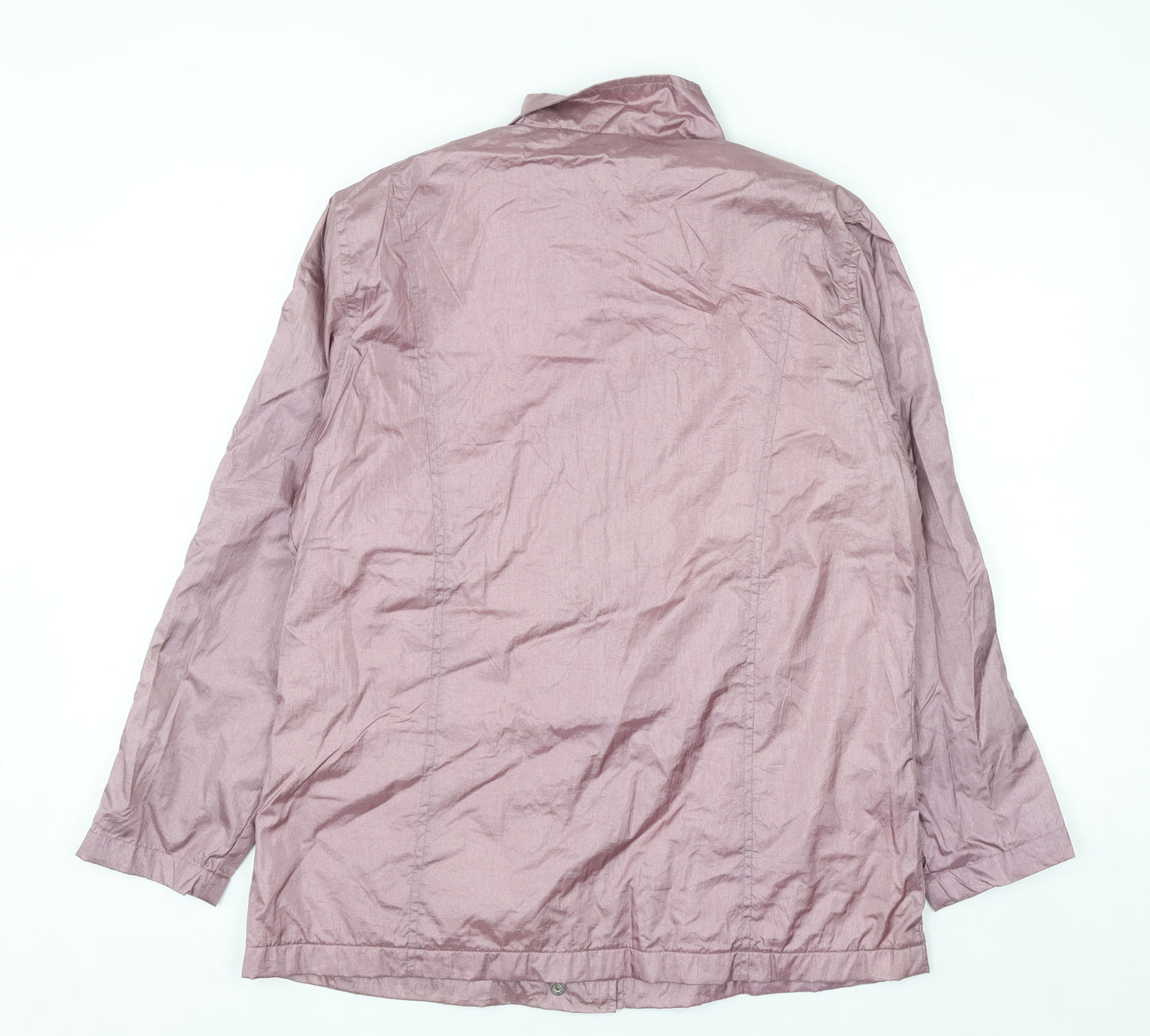 Haband Women's Pink Lightweight Nylon Mid-Length Jacket Size M