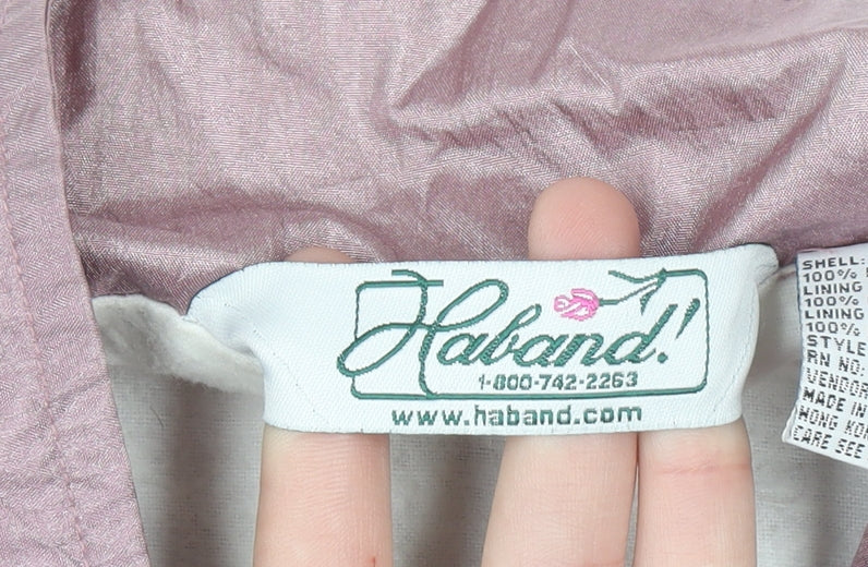 Haband Women's Pink Lightweight Nylon Mid-Length Jacket Size M