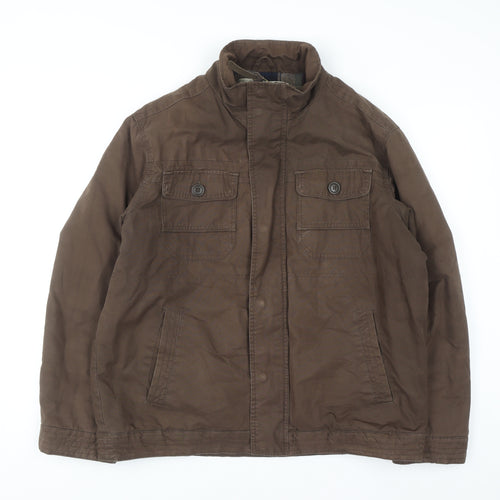 Mantaray Men's Brown Cotton Military Jacket Size L Casual Outdoor