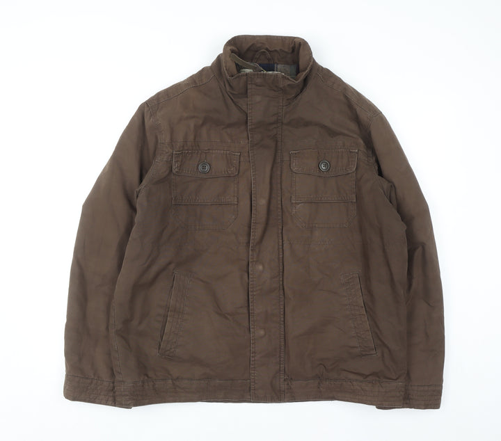 Mantaray Men's Brown Cotton Military Jacket Size L Casual Outdoor