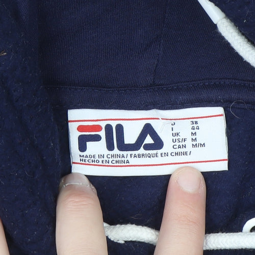 Fila Men's Blue Fleece Pullover Hoodie Size M Logo Sportswear