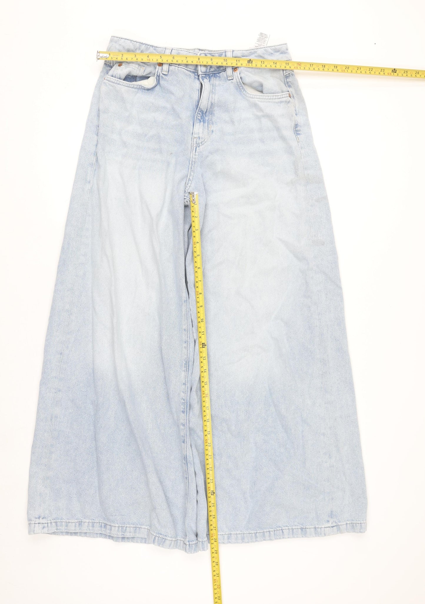 Marks and Spencer Womens Blue Wide-Leg Jeans Size 12