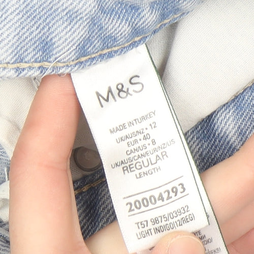 Marks and Spencer Womens Blue Wide-Leg Jeans Size 12