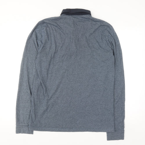 Next Men's Blue Long Sleeve Slim Fit Polo Shirt L