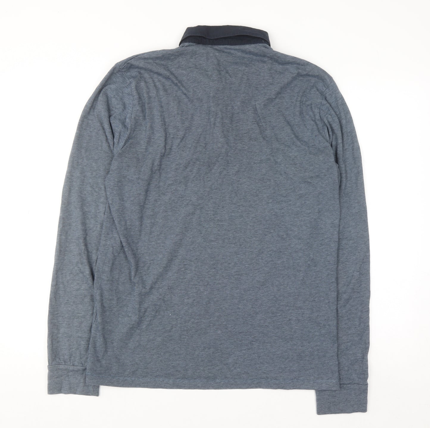 Next Men's Blue Long Sleeve Slim Fit Polo Shirt L