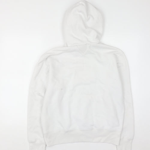 Champion Men's White Pullover Hoodie Medium Embroidered Logo Sweatshirt