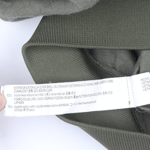 Zara Man Green Linen Bomber Jacket Men’s M Regular Fit