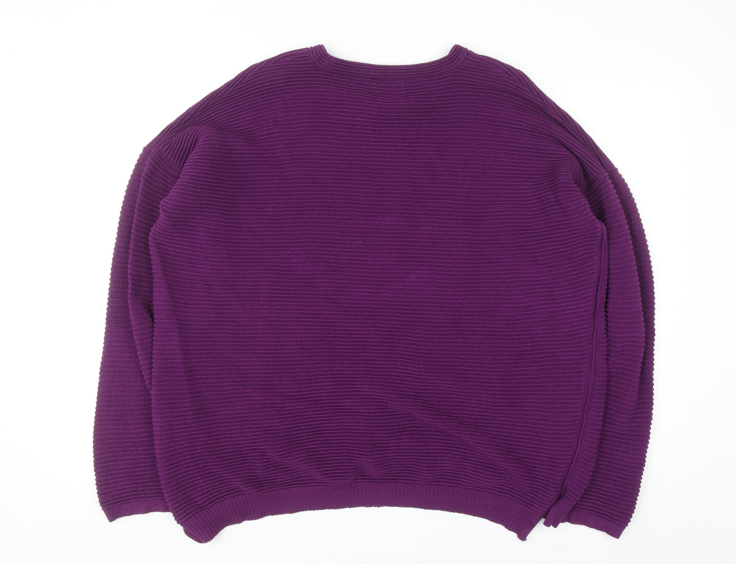 TOG24 Women's Purple Cotton Crew Neck Jumper Size 18