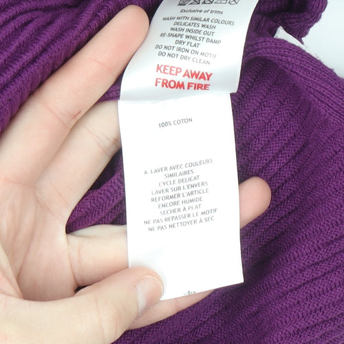 TOG24 Women's Purple Cotton Crew Neck Jumper Size 18