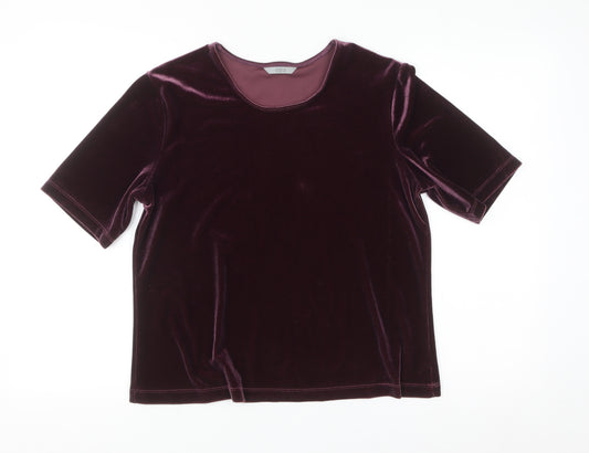 Marks and Spencer Women’s Purple Velvet Short Sleeve Top Size 16