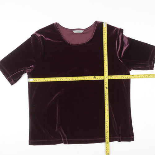 Marks and Spencer Women’s Purple Velvet Short Sleeve Top Size 16