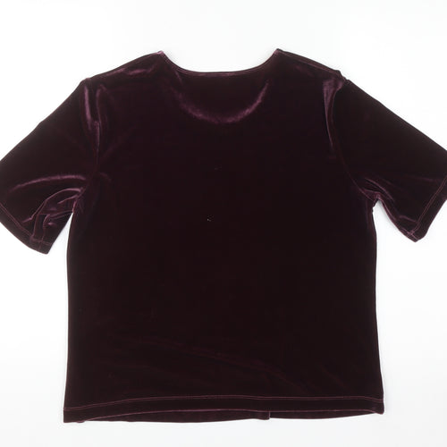 Marks and Spencer Women’s Purple Velvet Short Sleeve Top Size 16