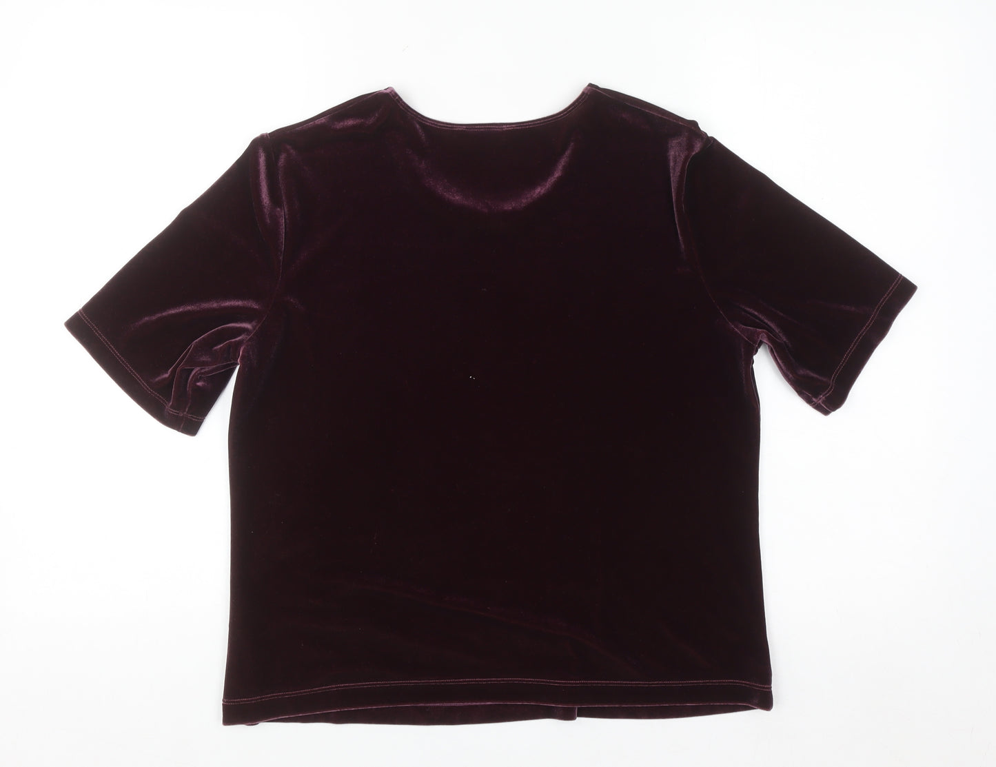 Marks and Spencer Women’s Purple Velvet Short Sleeve Top Size 16