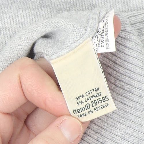 L.L.Bean Women’s Grey Roll Neck Jumper Large Cotton Cashmere Blend