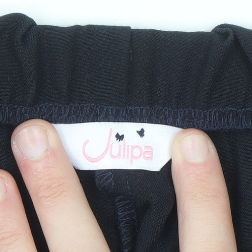 Julipa Women's Black Pull On Straight Leg Comfort Trousers Size 20