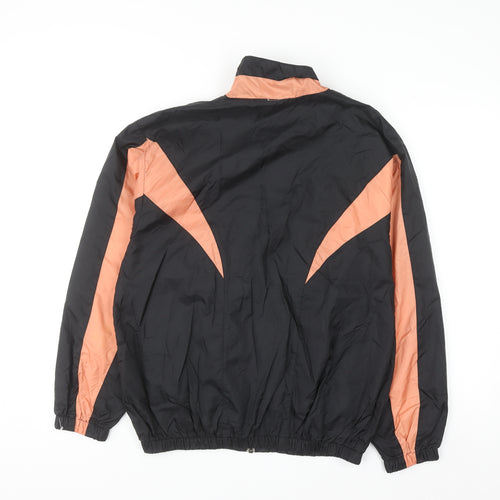 Passports Womens Black Orange Windbreaker Jacket L Retro 90s Style