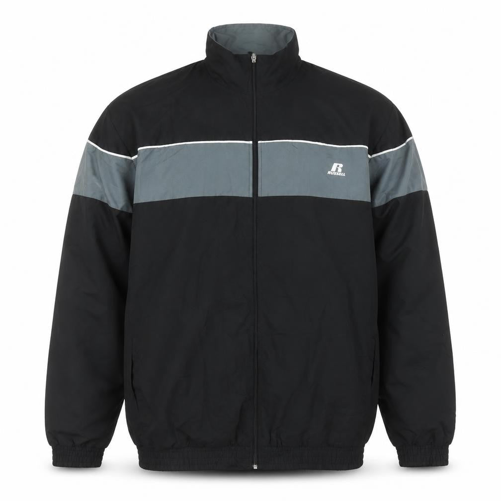 Front view of Russell Athletic Men's Black XL Windbreaker Jacket
