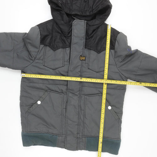 G-Star RAW Men's Grey L Hooded Puffer Jacket Lined Winter Coat