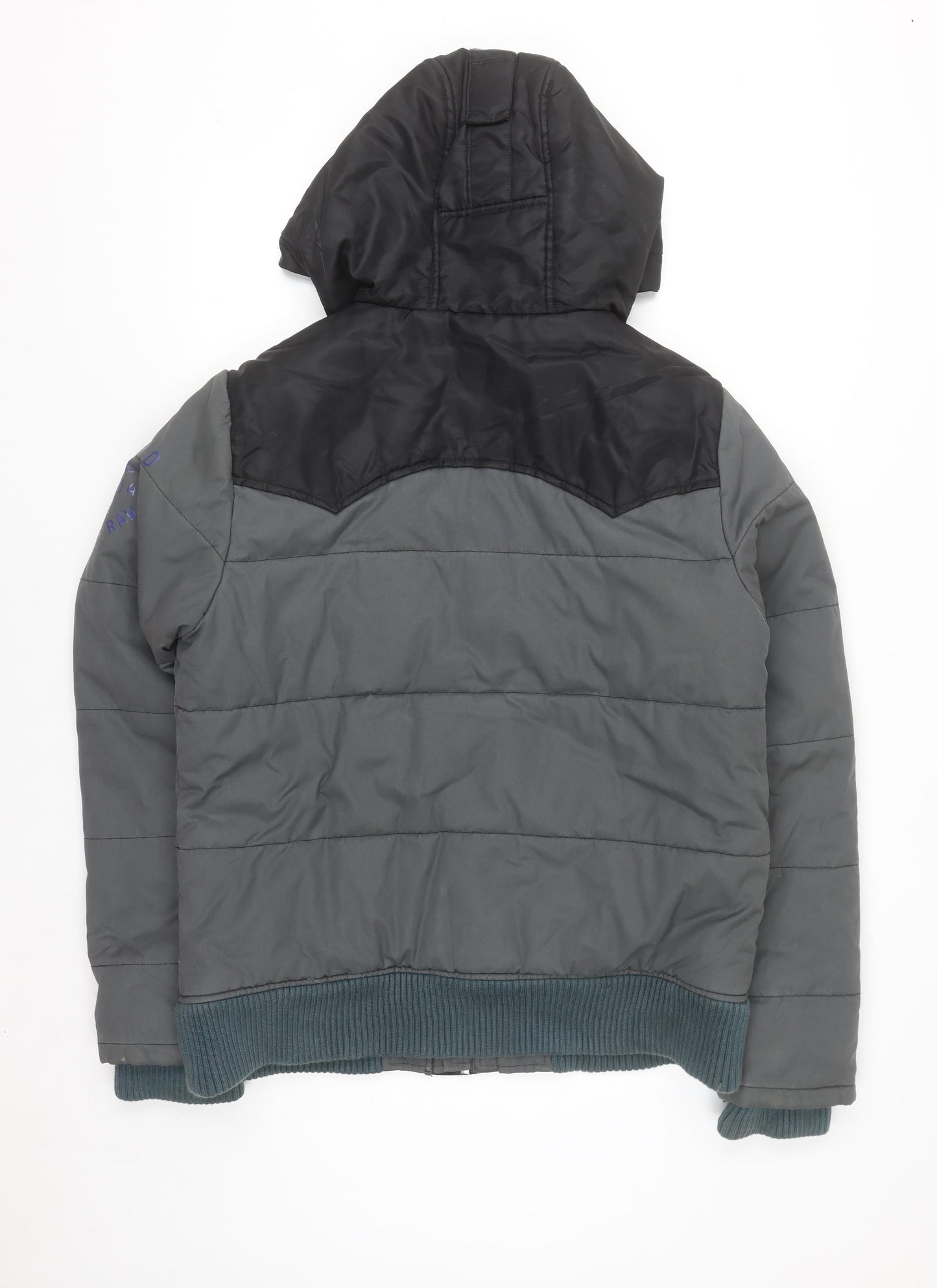 G-Star RAW Men's Grey L Hooded Puffer Jacket Lined Winter Coat