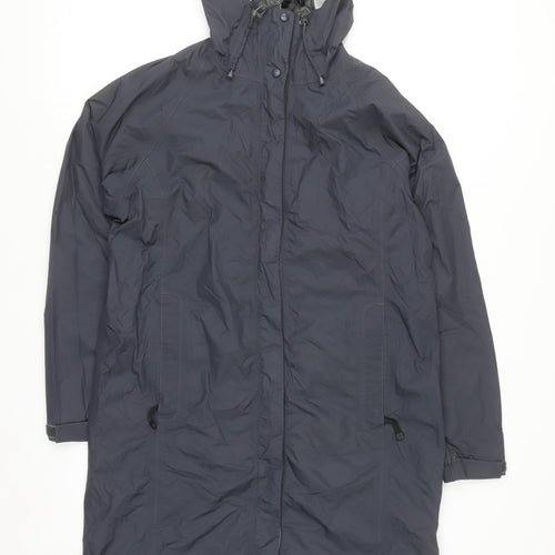 L.L.Bean Women’s Grey Long Hooded Waterproof Rain Coat Size M