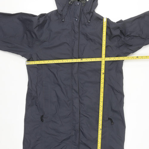 L.L.Bean Women’s Grey Long Hooded Waterproof Rain Coat Size M