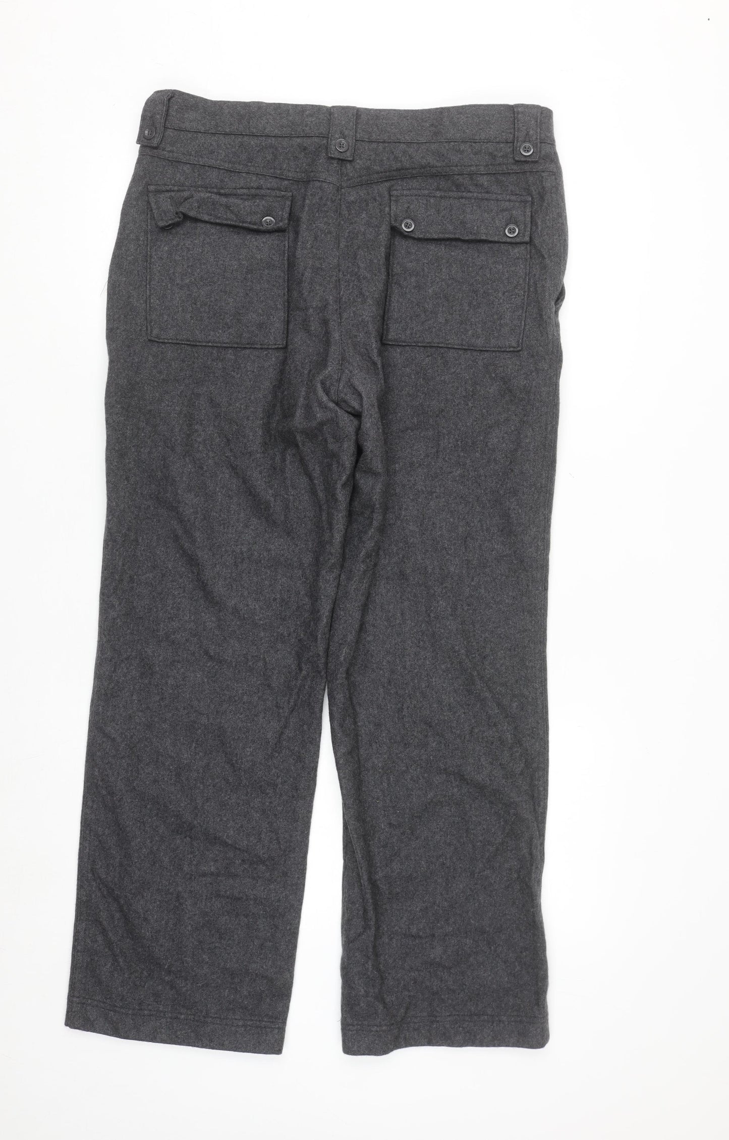 Next Women’s Grey Wool Cashmere Blend Bootcut Trousers Size 34R