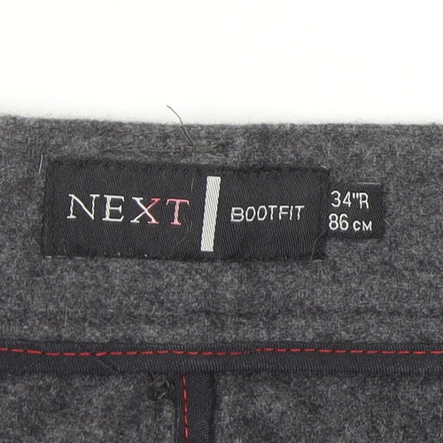 Next Women’s Grey Wool Cashmere Blend Bootcut Trousers Size 34R