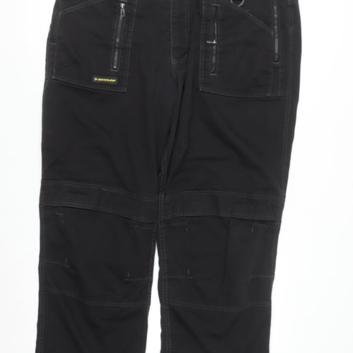 Dunlop Men's Black Cargo Workwear Trousers W42 L32 Relaxed Fit