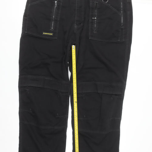 Dunlop Men's Black Cargo Workwear Trousers W42 L32 Relaxed Fit