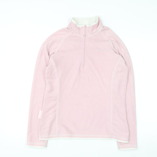 Mountain Warehouse Women Pink Fleece 1/4 Zip Pullover Sweatshirt UK 12
