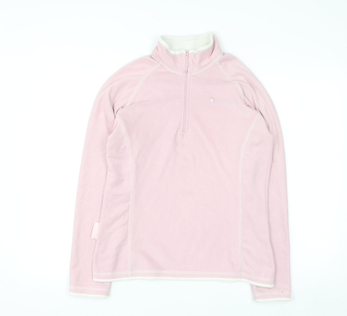 Mountain Warehouse Women Pink Fleece 1/4 Zip Pullover Sweatshirt UK 12