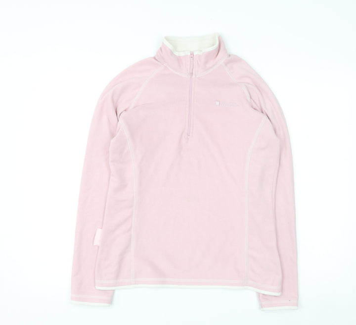 Mountain Warehouse Women Pink Fleece 1/4 Zip Pullover Sweatshirt UK 12