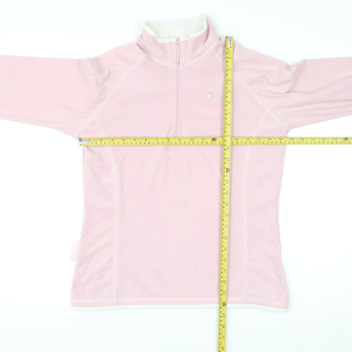 Mountain Warehouse Women Pink Fleece 1/4 Zip Pullover Sweatshirt UK 12