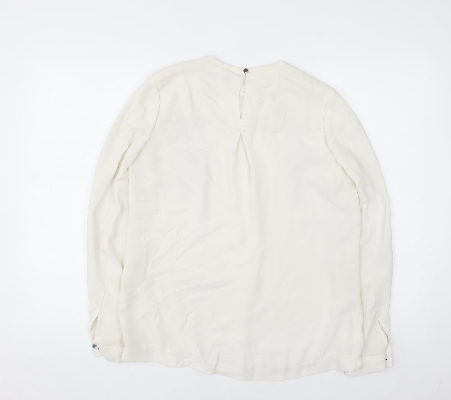 L.K. Bennett Women’s Ivory Silk Long Sleeve Blouse UK 10