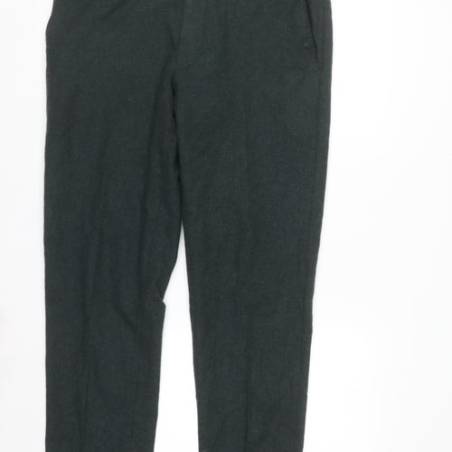 Marks and Spencer Men's Green Wool Blend Tailored Dress Trousers 36S