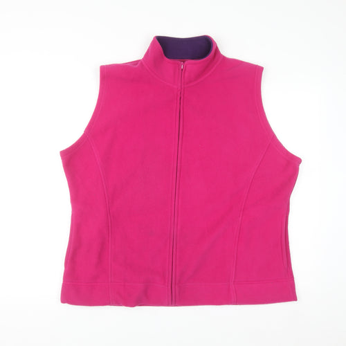 EWM Womens Pink Fleece Waistcoat Bodywarmer Size 22 Plus