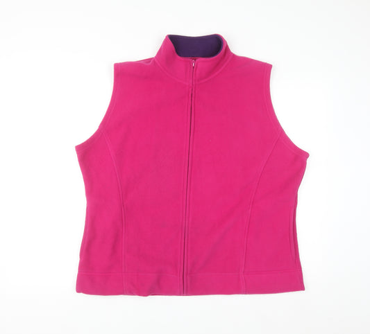 EWM Womens Pink Fleece Waistcoat Bodywarmer Size 22 Plus
