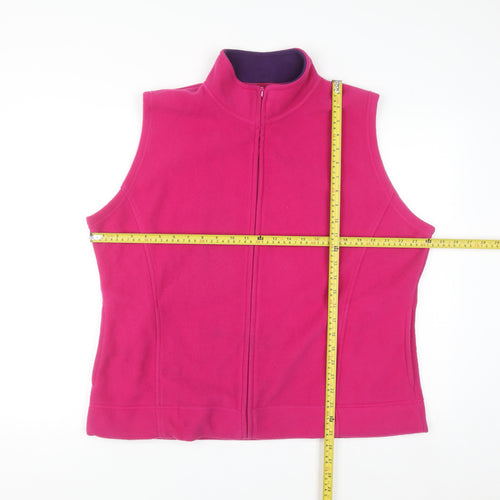 EWM Womens Pink Fleece Waistcoat Bodywarmer Size 22 Plus