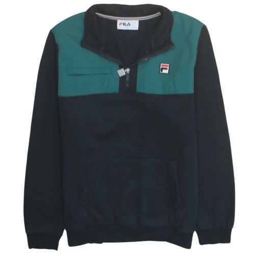 Fila Men's Blue 1/4 Zip Pullover Sweatshirt L Regular Fit