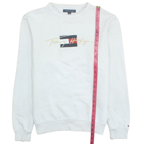Tommy Hilfiger Men's White Logo Pullover Sweatshirt Size M