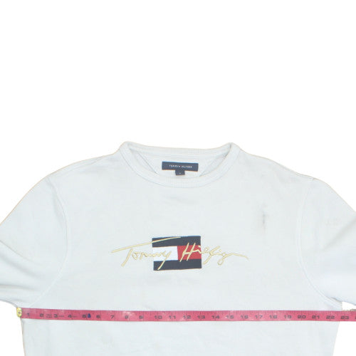 Tommy Hilfiger Men's White Logo Pullover Sweatshirt Size M