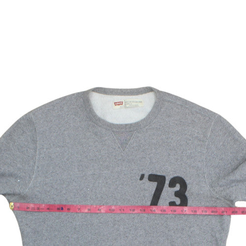 Levi's Men's Grey '73 Logo Crew Neck Pullover Sweatshirt Size M